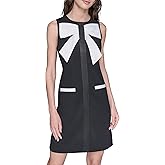 Karl Lagerfeld Womens Sleeveless Bow Detail Mini Dress