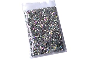 Queenme 1440pcs AB SS20 Hotfix Rhinestones 20SS Flatback Crystals for Clothes Shoes Crafts Hot Fix 5MM Round Glass Gems Stones Flat Back Iron on Rhinestones for clothing