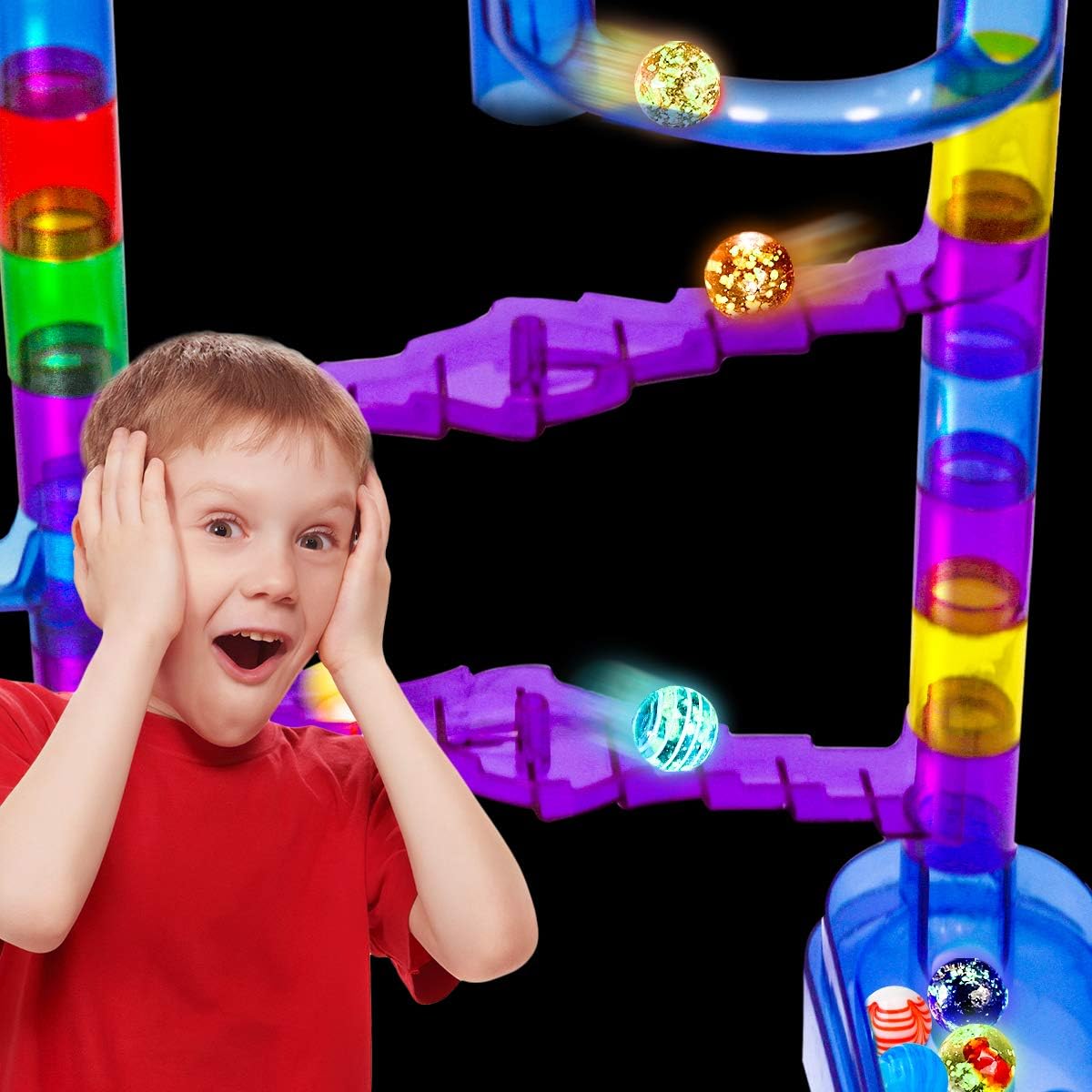 LOYO Marble Run, 132 Pieces SETM Marble Run Toys for 4+ Year Old Boys Girls Birthday Gifts, Multi-colours, 10.6 cm x 29.4 cm x 43.2 cm - Image 3