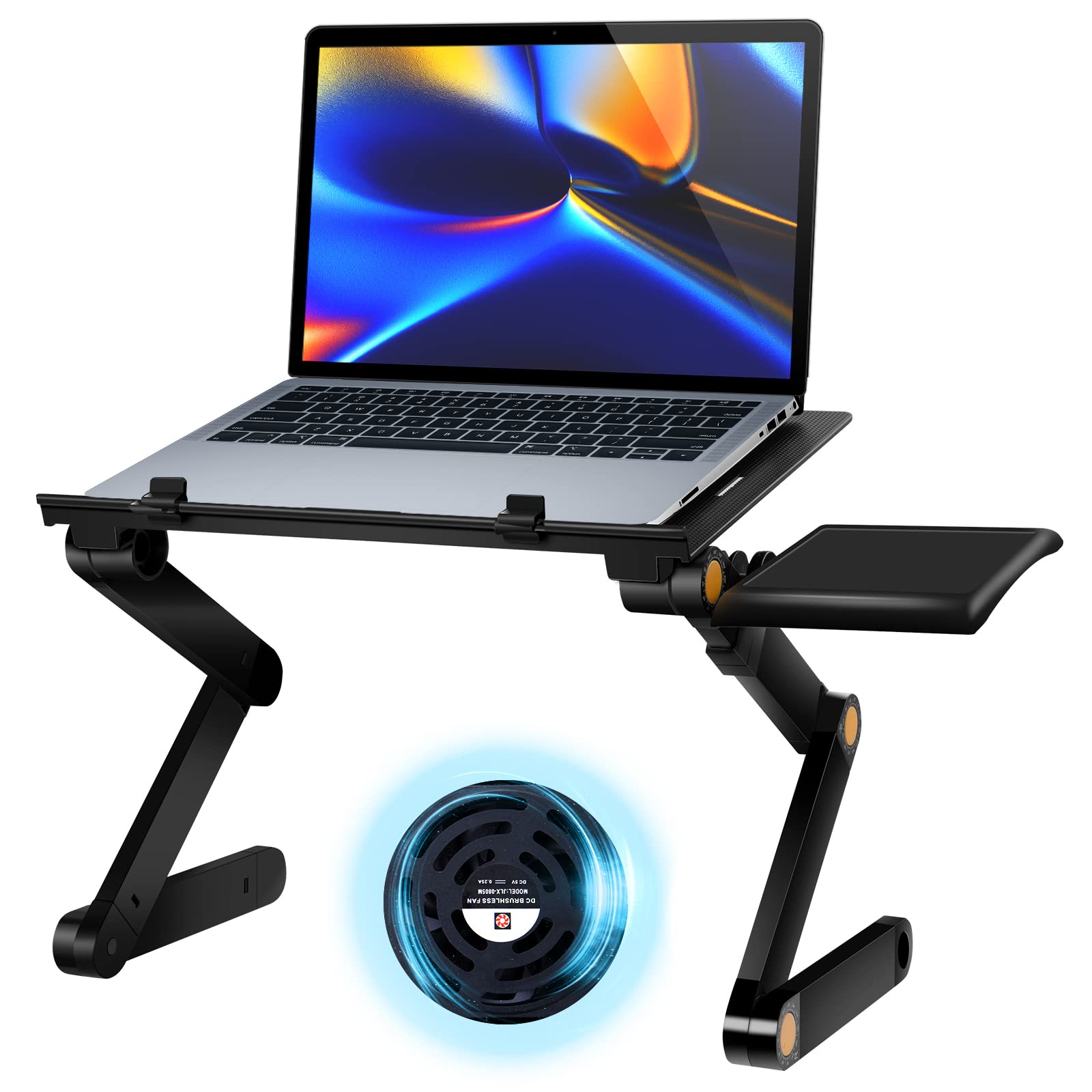 Photo 1 of Uten Laptop Stand, Adjustable Computer Stand for Laptop with Mouse Pad, Ergonomic Laptop Stand for Bed Compatible with MacBook Pro Stand, Foldable Laptop Holder with 2 CPU Fans