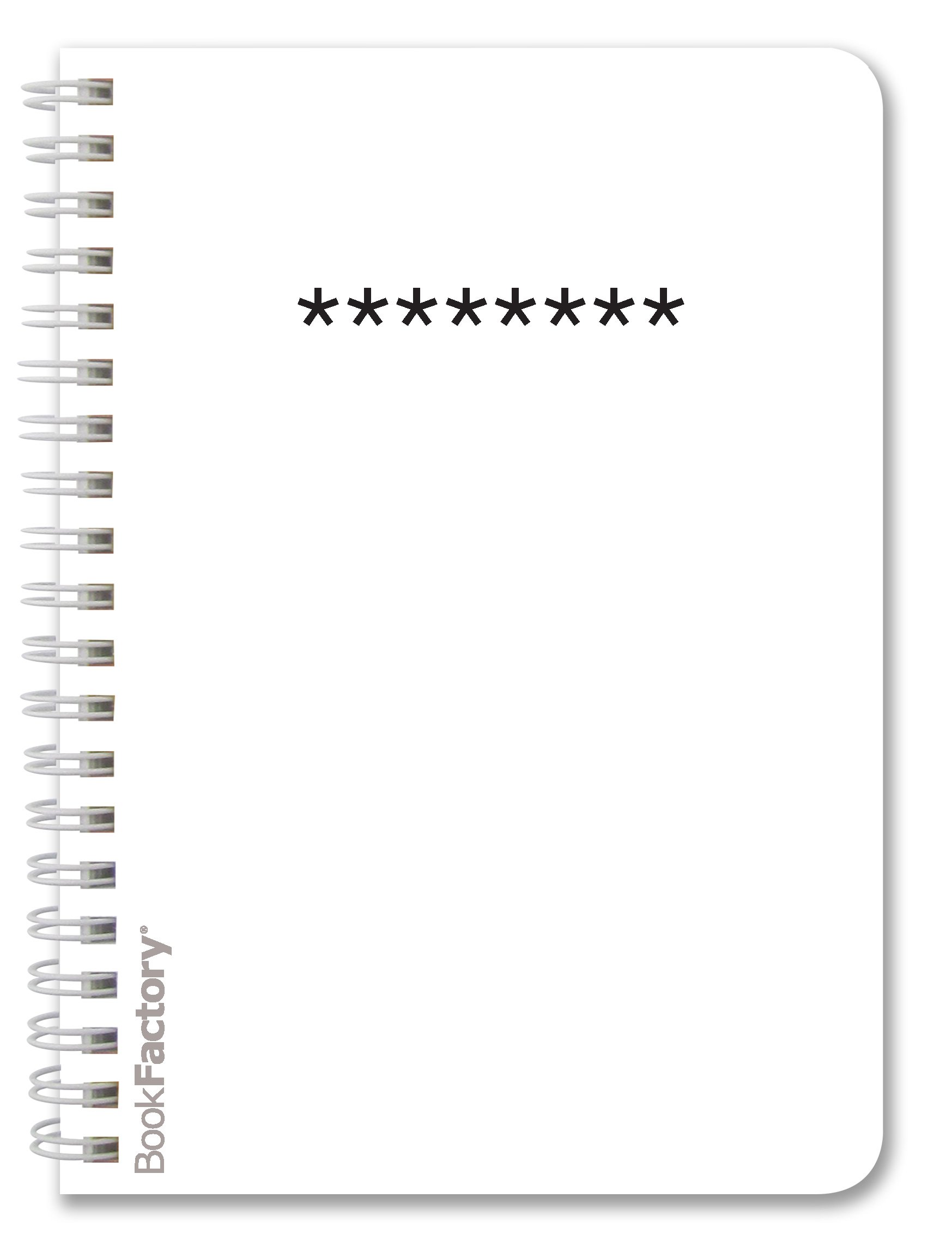 BookFactory Password Journal/Password Organizer/Password Book/Password Keeper, 120 Pages - 5" x 7", Durable Thick Translucent Cover, Wire-O Binding (JOU-120-57CW-A-(Password))