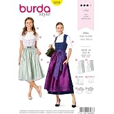 Burda Style Sewing Pattern 6268 - Misses' Jumper Dress in Dirndl-Style, Blouse and Apron, Size A (8-10-12-14-16-18)