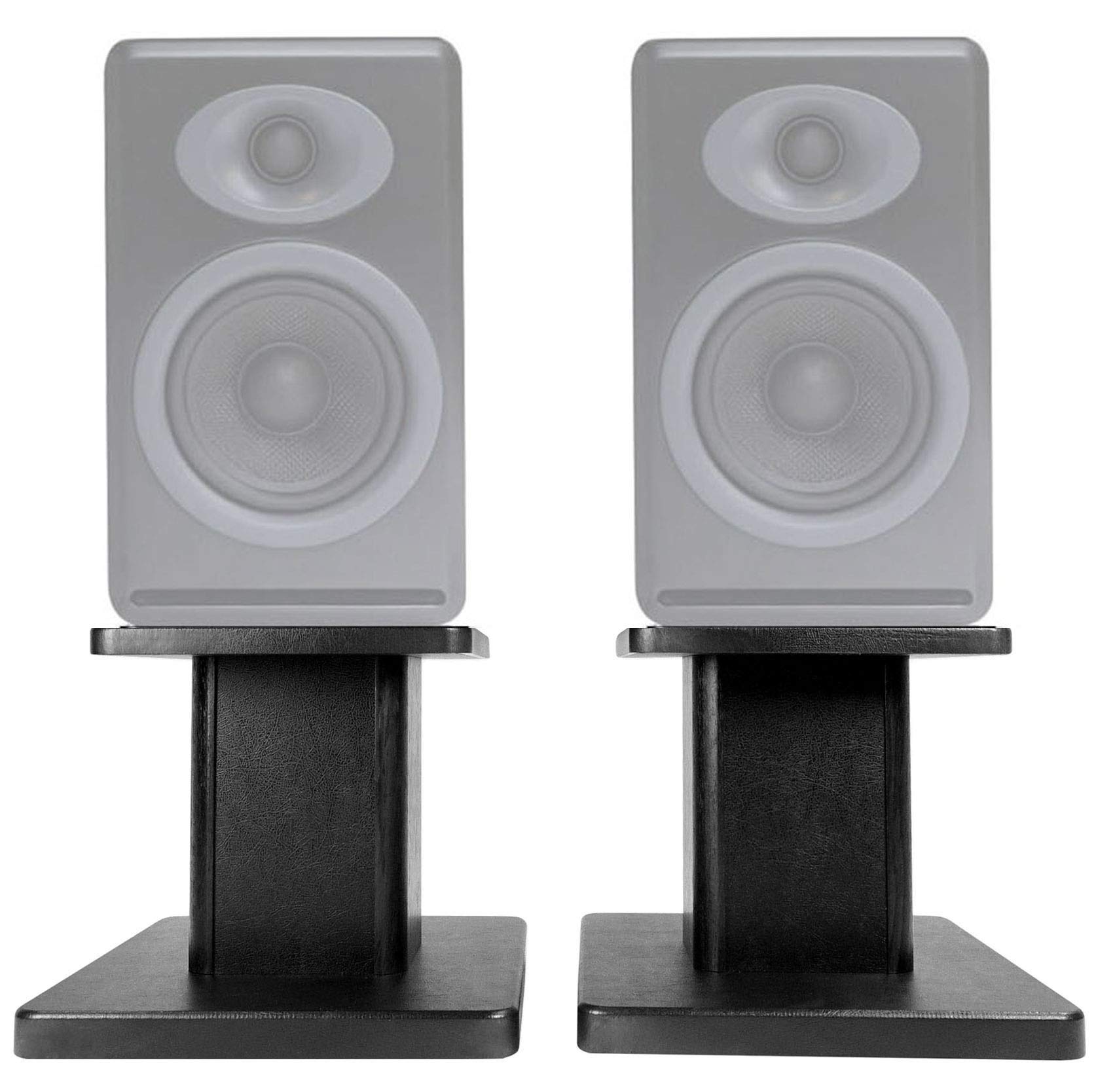 (2) 8 Black Bookshelf Speaker Stands for Audioengine P4 Bookshelf Speakers