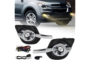 BOXLIGHT Fog Lights Replacement for 2010 2011 2012 2013 2014 2015 2016 Equinox with H11 12V 35W Halogen Bulbs & Wiring Harness Kit (Clear Lens)