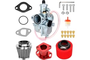 FVRITO Upgrade VM22 Carburetor Kit for Predator 212 196cc 224cc Non Hemi Coleman Mini Bike CT200U BT200X B200R KT196 Go Kart Baja Massimo MB200 GX160 GX200 Clone Engine Performance Parts w/Main Jets