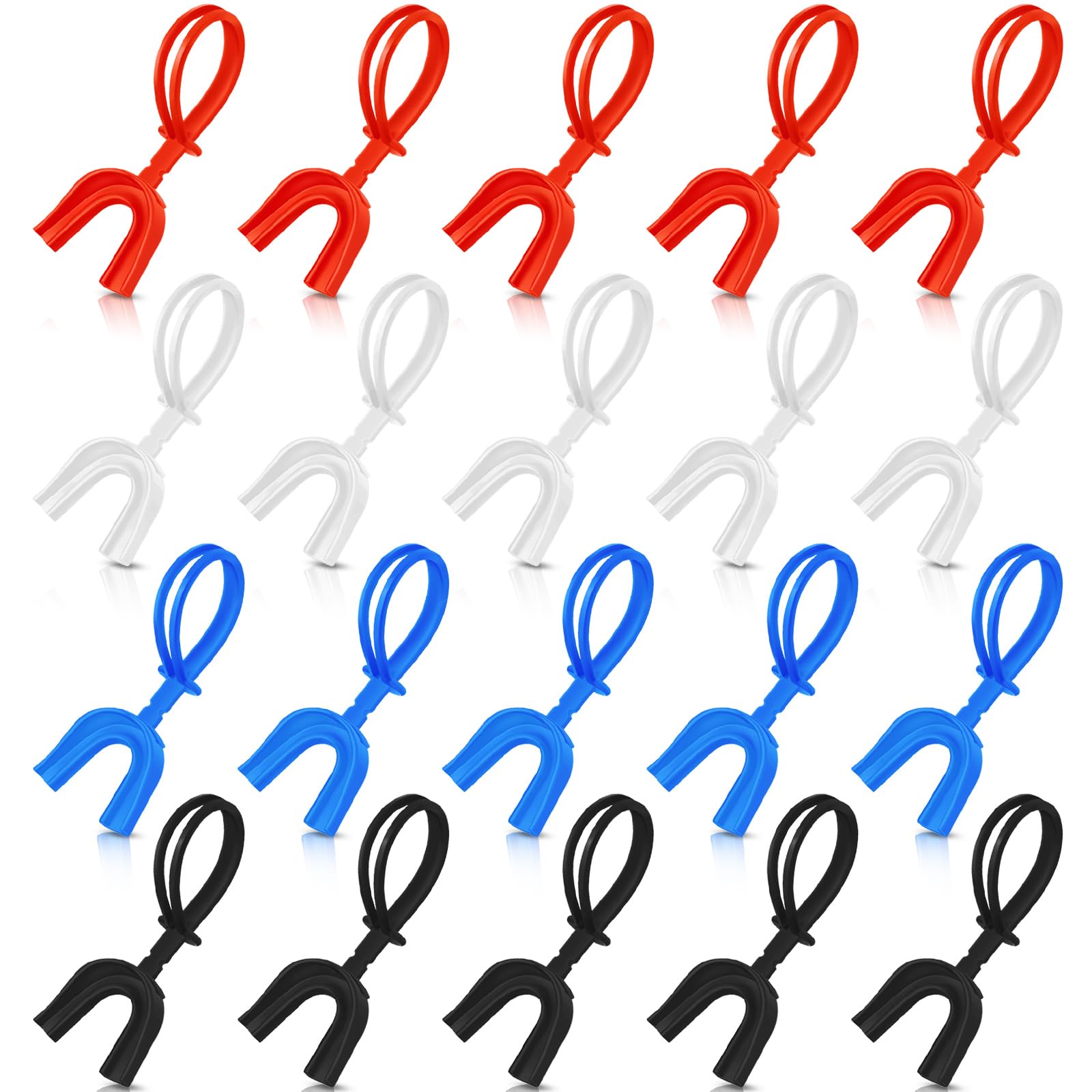 Photo 1 of Dunzy 20 Pcs Strapped Mouth Guard Football Sports Mouthguard No Boil Mouthguard Adult Youth Football Mouthpiece Mouth Protector for Boxing Lacrosse Hockey Taekwondo(Mixed Color,Youth)