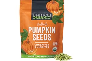 Viva Naturals Organic Pumpkin Seeds, 2 lb (32 oz, 907 g) – Shelled, Unroasted, Unsalted, Non-GMO, Vegan, Good Source of Iron & Dietary Fiber, Perfect for Salads