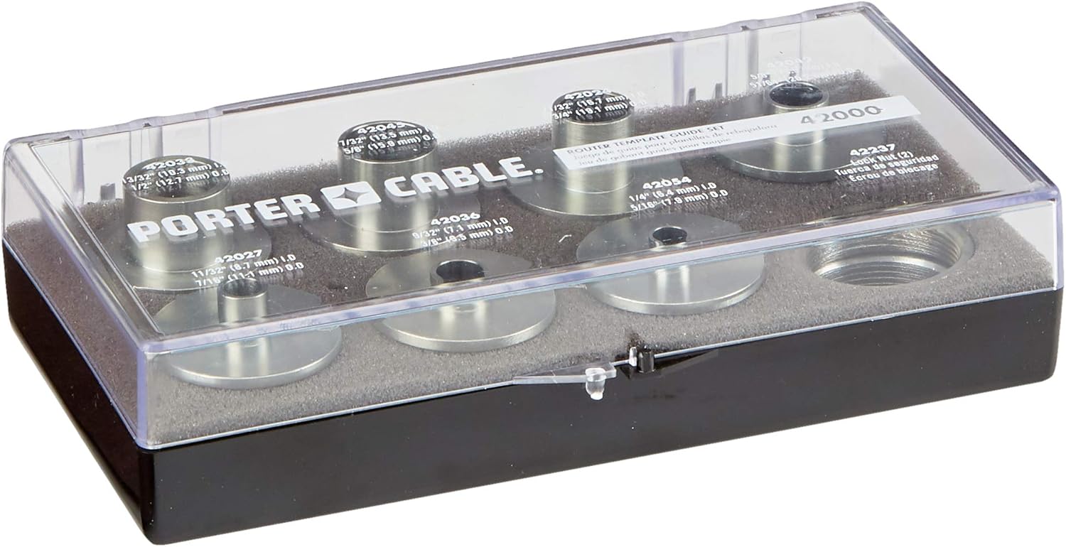 PORTER-CABLE Router Template Guide, 9-Piece (42000) - Power Router Accessories - 