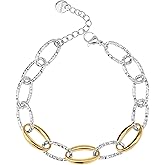 Sylph 18K Gold Plated Gold Paperclip Bracelet Gold Chain Bracelet for Women Dainty Link Bracelet Gift for Her