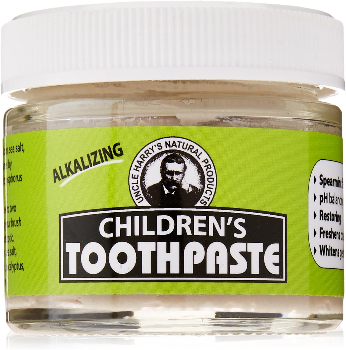 Uncle Harry's Natural Children's Toothpaste (Mild Spearmint), 3 Oz Glass Jar by Uncle Harry's