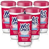 Wet Ones Antibacterial Hand Wipes, Fresh Scent, 40 ct Canister (6 Pack) | Hand sanitizer wipes, Click-top canister lid, Made with aloe, Hypoallergenic, Paraben free, No sticky residue