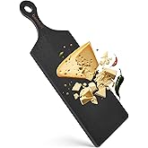 Bamodi | Extra Long Acacia Wood Cutting Board with Round Handle - Versatile Charcuterie and Cheese Board - Durable Wooden Chopping Board - Elegant Black Design for Modern Kitchens - 23.6''L x 8''W