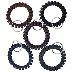 BIHRTC 5PCS Spiral Keychain Bracelet Wrist Coil