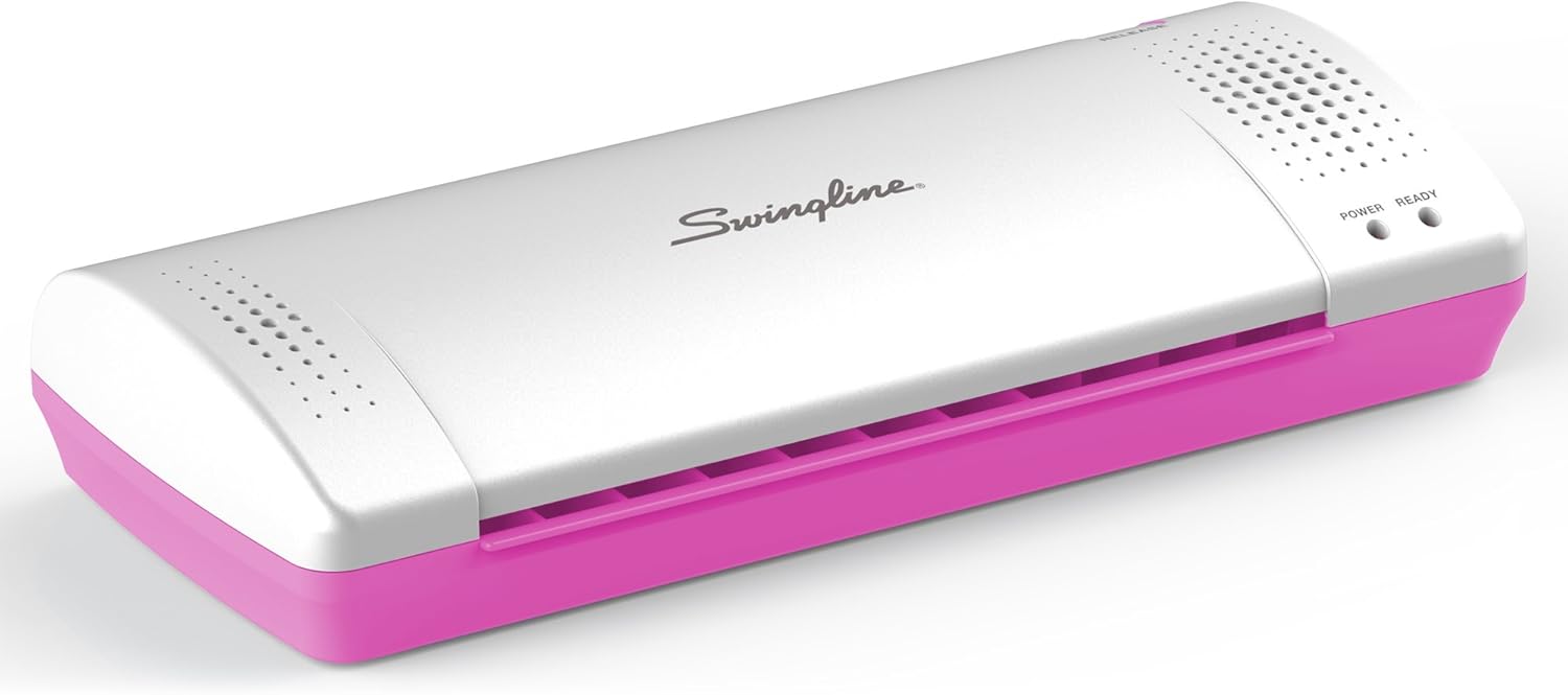 Swingline Laminator, Thermal, Inspire Plus Lamination Machine, 9 inches Max Width, Quick Warm-Up, Includes Laminating Pouches, White / Pink (1701865ECR) : Office Products