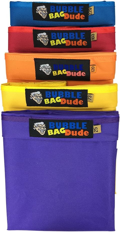 BUBBLEBAGDUDE Bubble Bags 5 Gallon 5 Bag Set Herbal Ice Essence Extraction Bag Kit with 10 x 10” (25 Micron) Pressing Screen and Storage Bag : Garden & Outdoor
