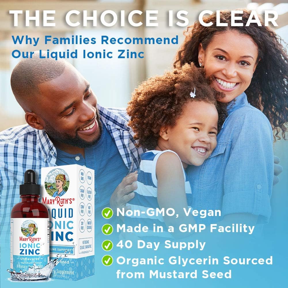 Vegan Liquid Zinc Sulfate by MaryRuth's 4oz | Organic Glycerin + Ionic Zinc Supplement Provides Immune Support | Pure Zinc | 4 Ounces: Health & Personal Care