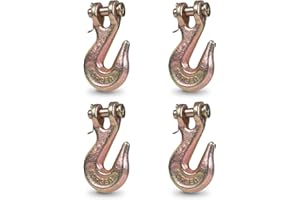 Towmavin 1/4"Clevis Grab Hook(4Pack) Pin Clevis Rigging Tow Transport Truck Trailer Hook 3600 Lbs Working Load Limit