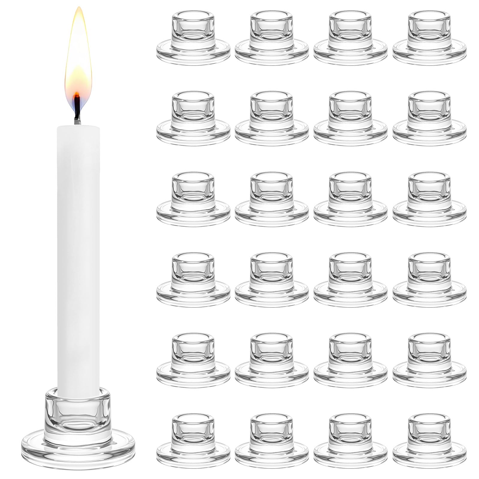 Photo 1 of ***MISSING PIECES -INCOMPLETE SET 19 PCS ONLY***SELLING AS IS
Glass Taper Candle Holder, 19 PCS Clear Candlestick Holders Bulk Short Taper Candle Holder Small Candles Holders Modern Candles Holders for Table Centerpiece Wedding Christmas Dining Party Deco