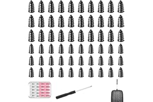 CREZTAIL 61 Pcs Tire Repair Nail Set, Vacuum Tire Mending Nail & Screwdriver Tool, Self-Tapping Tire Screws with Rubber Seal, Tire Screw Plug Repair Kit for Car, Motorcycle, Jeep, Tire Puncture Repair