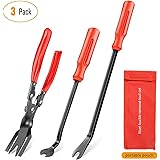 GOOACC 3 Pcs Clip Pliers Set & Fastener Remover - Auto Upholstery Combo Repair Kit with Storage Bag for Car Door Panel Dashbo