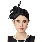 BABEYOND Fascinators Hats for Women - Tea Party Kentucky Fascinator Derby Feather Pillbox Hat with Ribbon for Wedding Party