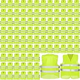 JaGely High Visibility Safety Vest Bulk Reflective Mesh Security Vest for Men Women Work Cycling Runner Neon