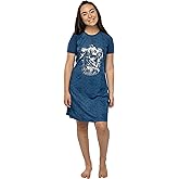 Harry Potter Women's Junior's Foil Print Hogwarts Houses Raglan Nightgown Pajama