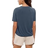 ODODOS Modal Soft Short Sleeve Shirts for Women Crew Neck Yoga Tee Casual Workout Tops