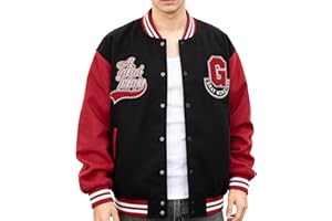 RAOENJADO Mens Vintage Varsity Jacket Baseball Letterman Style Bomber Jacket for Men