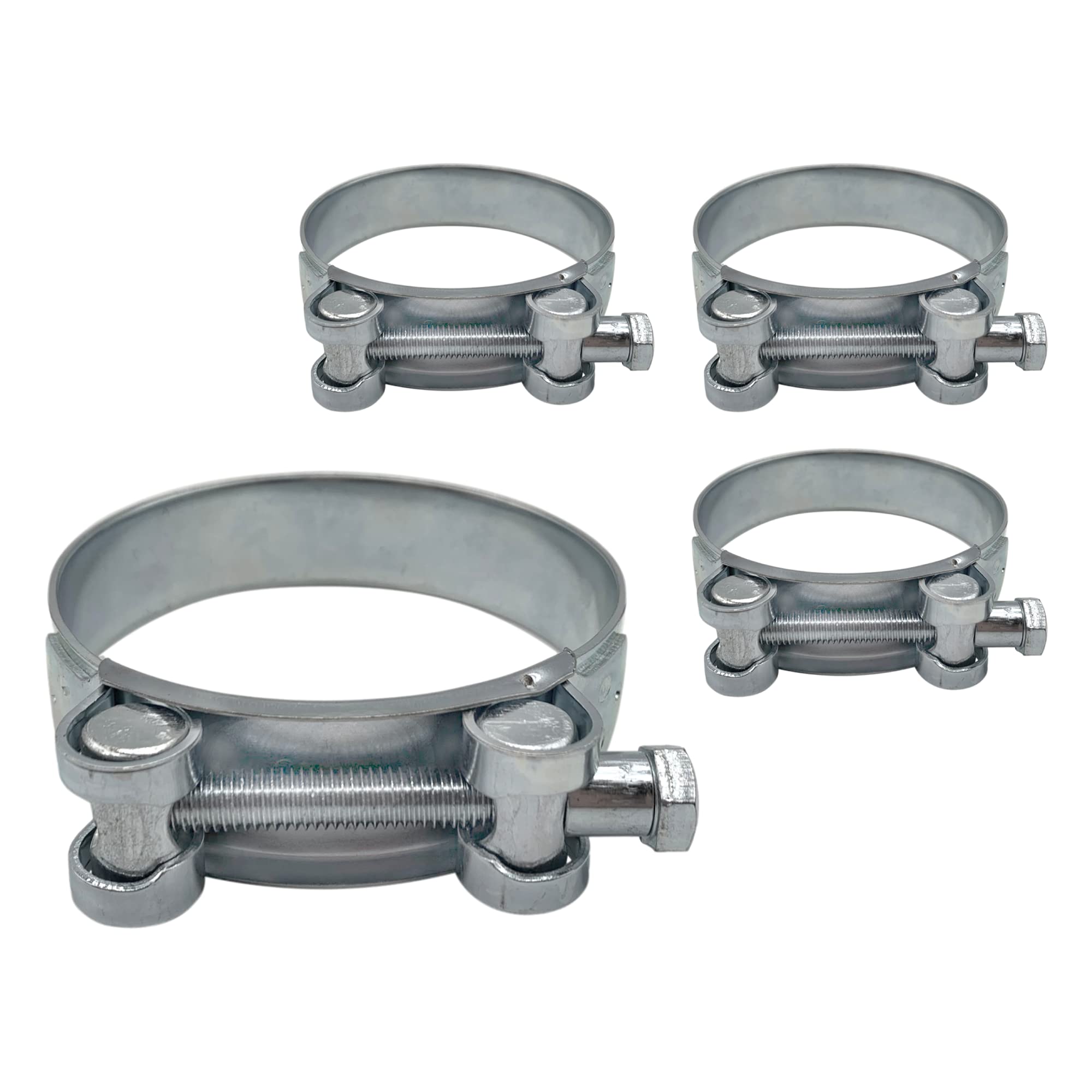 (Pack of 4 pcs) Pipe 80-85 mm Strong Reinforced Pipe Clamps, Galvanized Steel Tube Hose Clamp Fasteners (4 pcs, 80-85 mm)