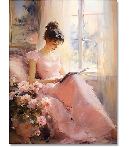 Amazon.com: HSHYXARTYX Canvas Art Poster Woman Portrait Painting