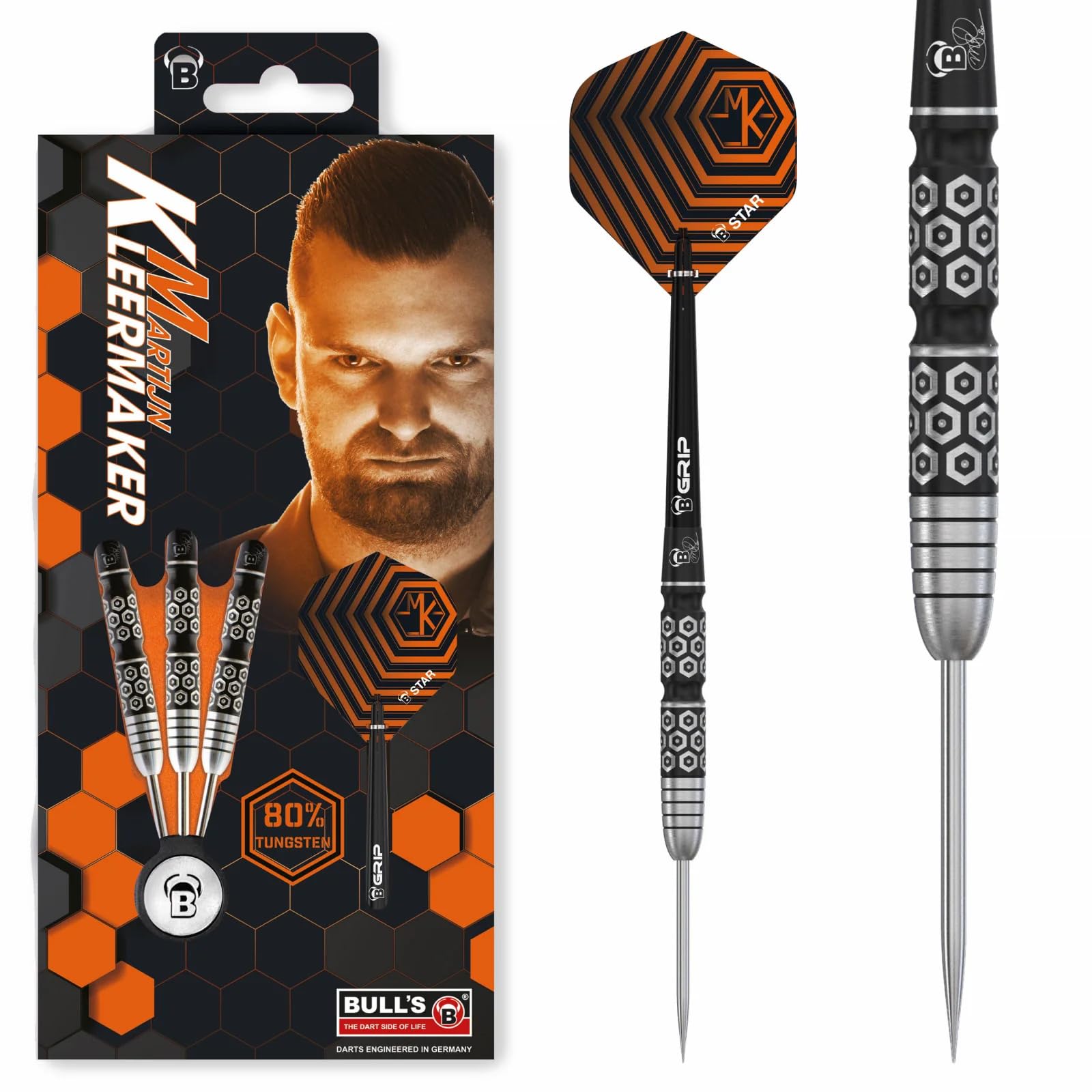 BULL'S Martijn Kleermaker Dart, Black, 23 g