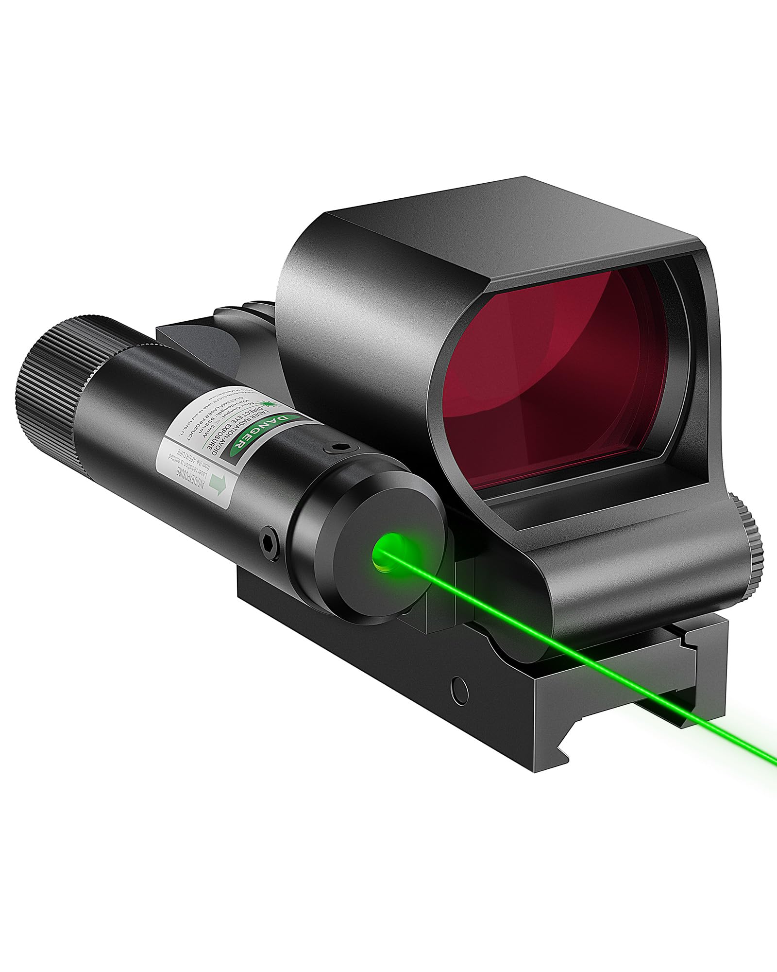 Photo 1 of HIRAM Reflex Sight Laser Combo, 2 MOA Red Dot Sight with Green Laser 4 Reticle Patterns 8 Brightness Settings for 20 mm Picatinny Weaver Rails, Tactical Optics for Rifle Pistol Airsoft