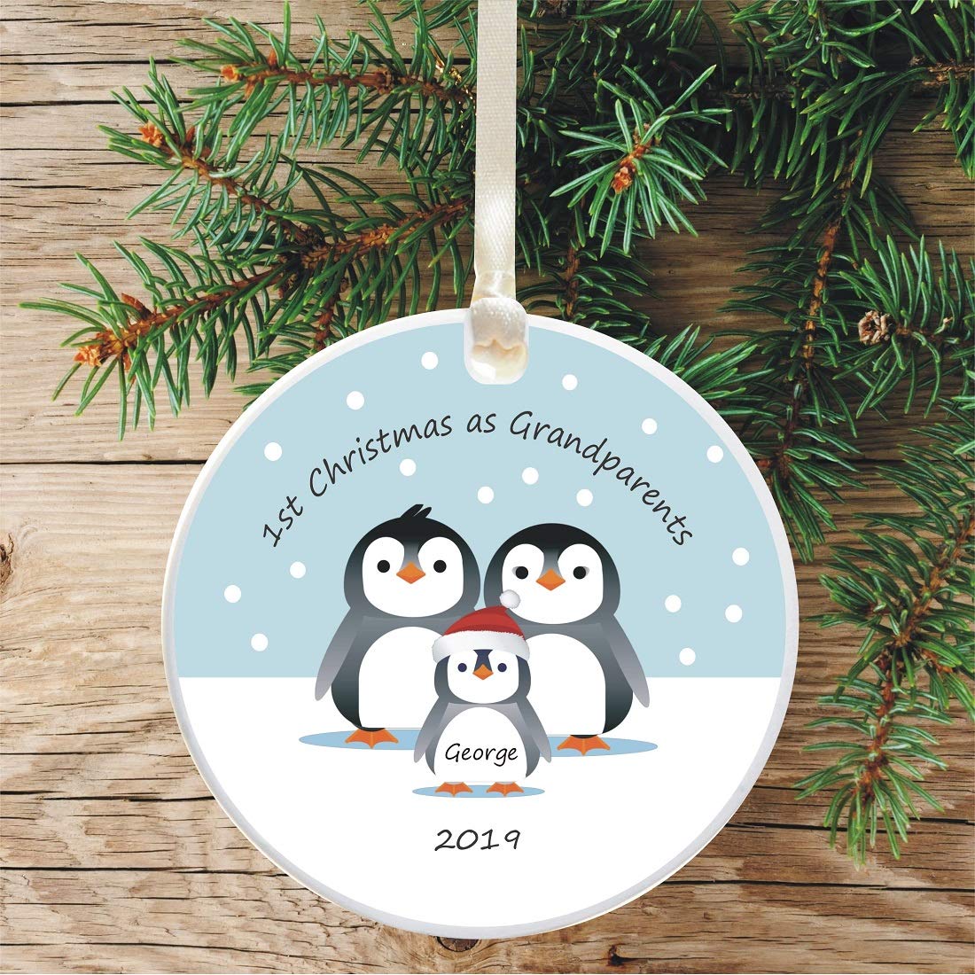 baby's first christmas penguin ornament