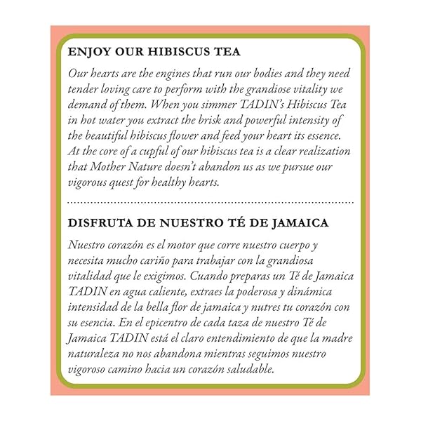 TADIN TE DE JAMAICA HIBISCUS TEA 24 BAGS.
