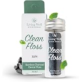 Bamboo Charcoal Mint Dental Floss | Biodegradable, PFAS-Free, Eco-Friendly Floss with Glass Jar, Zero Waste Oral Care