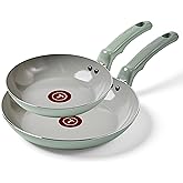T-Fal Refresh Ceramic Nonstick Frying Pan 2-Pc Set, 8" & 10", Oven Broiler Safe up to 350°F Cookware, Ceramic Frying Pan Skillet, Pots & Pans, Mint Green