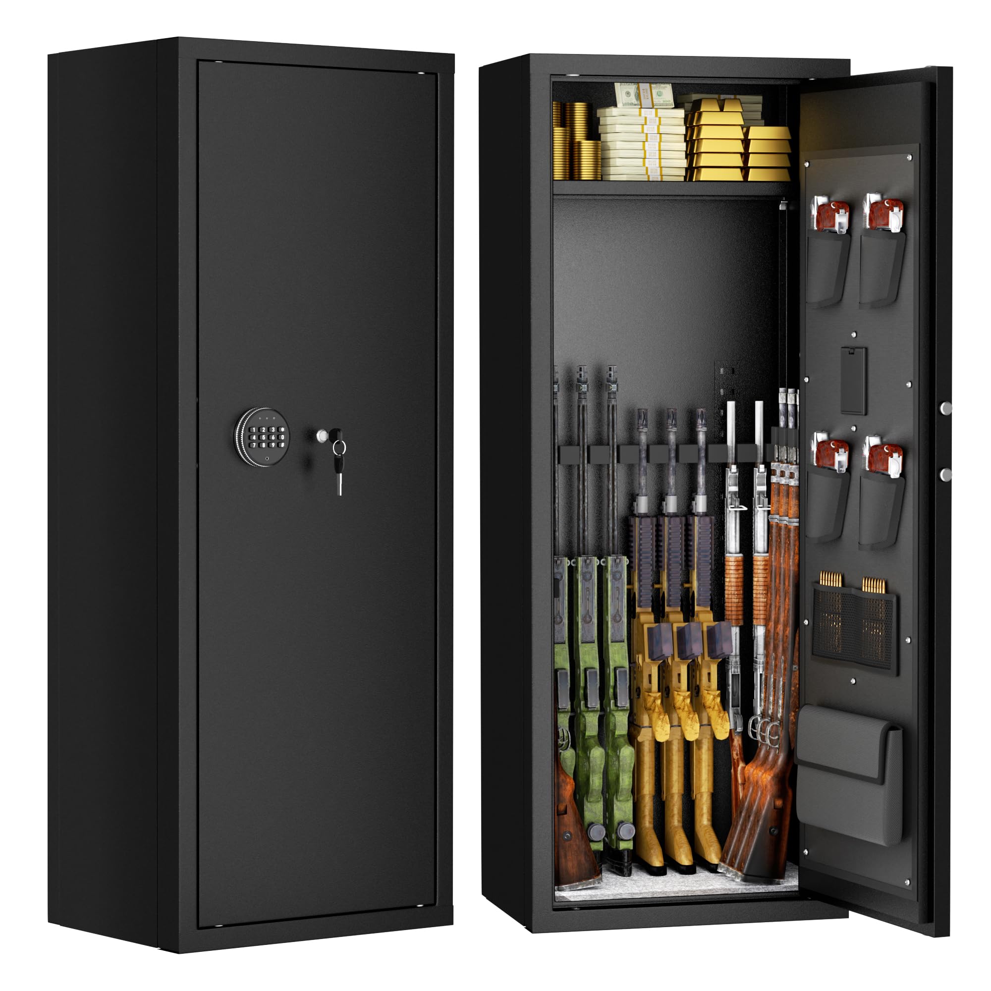 Photo 1 of INTERGREAT 8-12 Gun safes,Rifle Safe,Gun Safes for Home Rifle and Pistols, Long Gun Safe for Rifle Shotgun for Home,Quick Access Rifle Safes,Adjustable Shelves, Easy Assemble