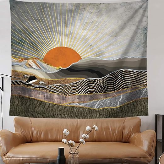 Amazon Com Indusleaf Mountain Wall Hanging Tapestry Sunset