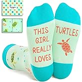 HAPPYPOP Turtle Gifts for Girls - Tortoise Gifts for Adult, Turtle Socks Kids 4-18 Years