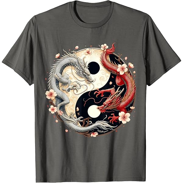 T-Shirt Donna Yin Yang & Albero Della Vita – Cotone, Stampa Resistente, Taglie Forti Rosso XXXL
