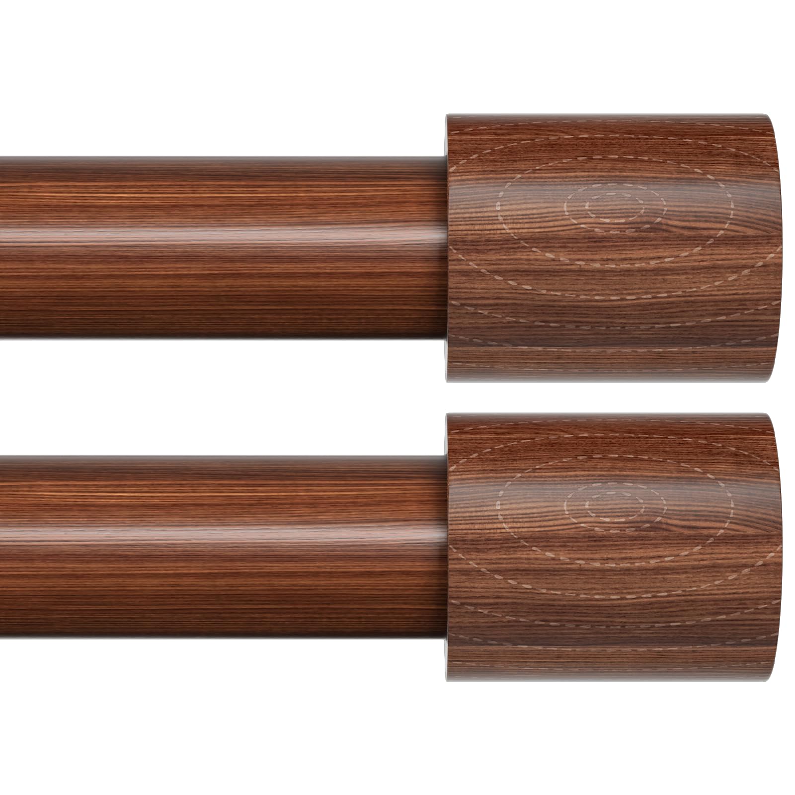 Photo 1 of PeSenp 2 Pack Wood Curtain Rod for Windows 48 to 84, 1" Inch Adjustable Imitation Wood Grain Rods, Heavy Duty Boho Curtain Rods Easy Install Decorative Drapery Rod