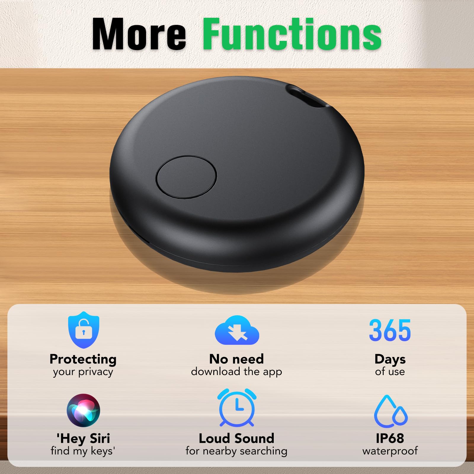 Air Tracker Tags-4 Pack: Smart Bluetooth Tracker, Item Finder Works with Apple Find My (iOS Only) App, Trakcer Tag Locator for Keys, Luggage, Satchel, weTag mini. (Not for Android Devices)
