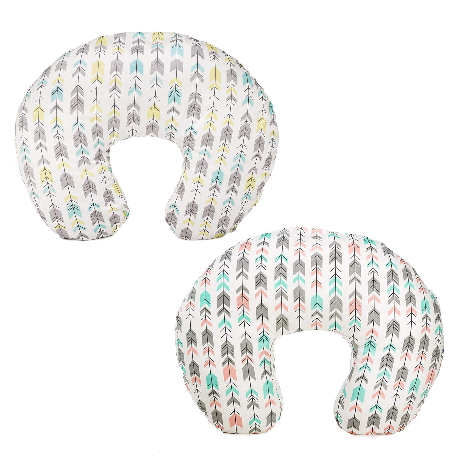 Org Store Premium Nursing Pillow Cover | Slipcover for Breastfeeding Pillows | Fits Most Boppy Pillows (Multi-Color Arrows) (2 Pack)