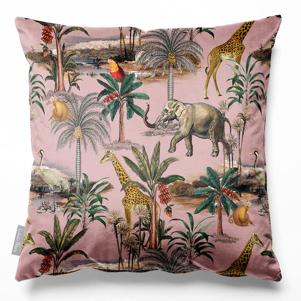 Izabela Peters cushion Eco-Friendly Velvet Cover, 40 cm, Safari Voyage - Rosewater, Chair & Sofa Seat