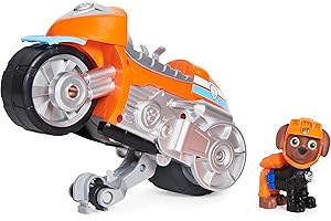 PAW Patrol, Moto Pups Zuma’s Deluxe Pull Back Motorcycle Vehicle with Wheelie Feature and Toy Figure