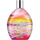 Sunglowy Bronzing Brown Lotion for Indoor Tanning Beds Lotions with Bronzer and Accelerator, Indoor Outdoor Suntan Lotion for Sunbeds w/Tattoo Protecting Formula, DHA Free, 13.5oz