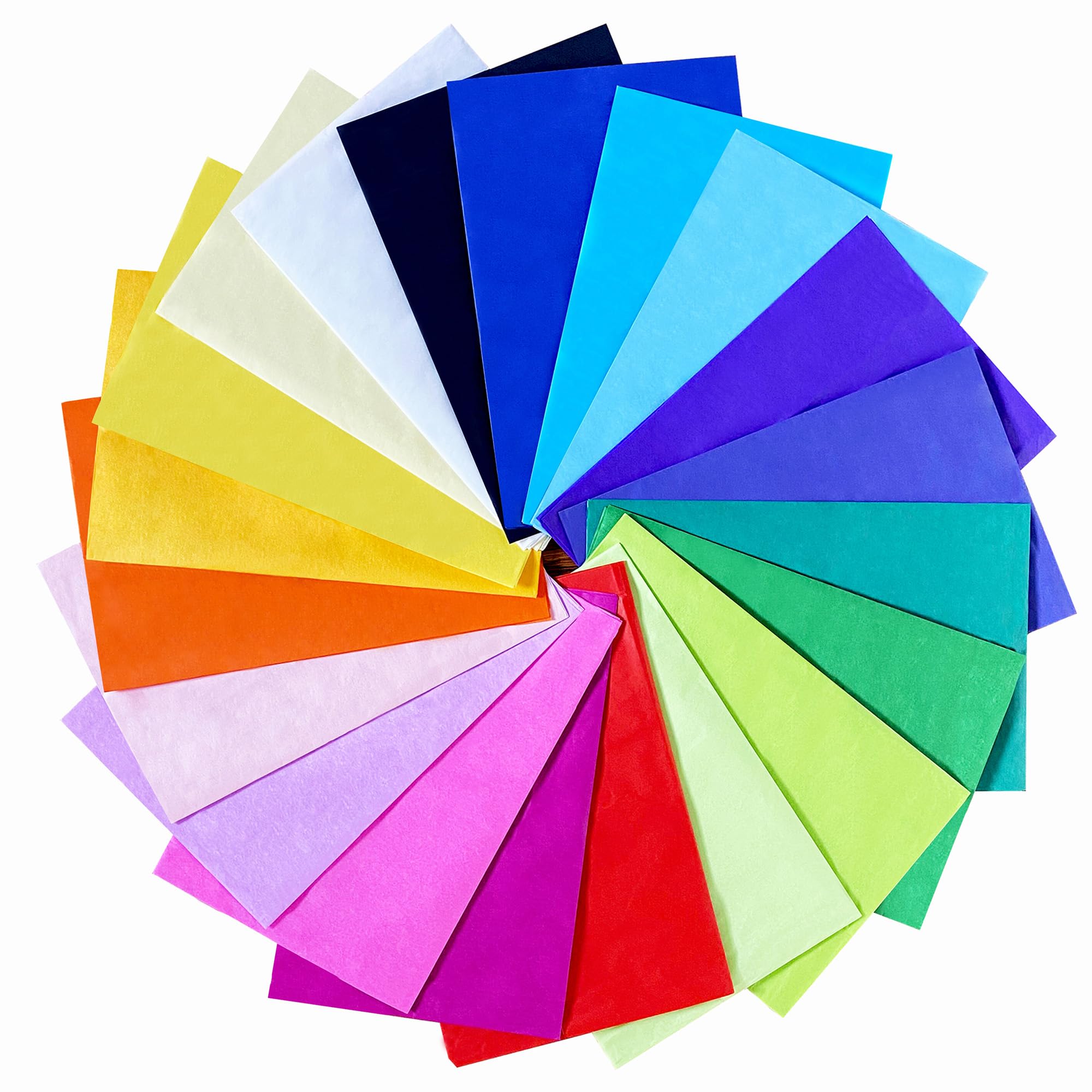 SOL 20pk Large Colourful Tissue Paper Sheets for Wrapping Gifts, 66cm x 50cm - Packaging, Gifting, Crafting, Bright Rainbow Art Papers, Party Decoration, Birthday, Christmas & New Year Gift Bags