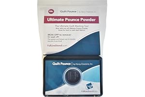 Full Line Stencil - Ultimate Quilt Pounce Pad with Refillable Iron-Off Chalk Powder, for Design Transfer and Fabric Marking U