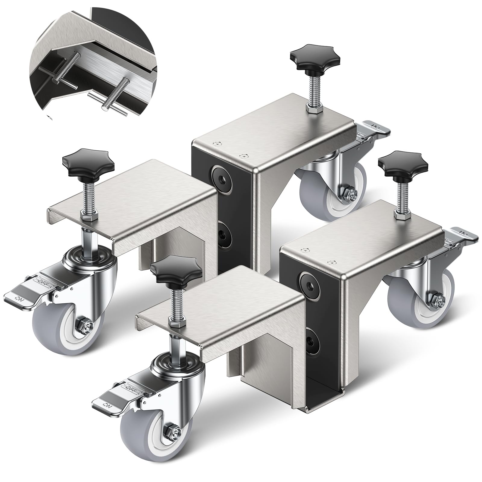 Photo 1 of 2 Pcs Dolly, Heavy Panel Transportation and Installation Helper Jig for 1-1/16" and 2-9/16" Front Doors, Slab, Pre-Hung, Barn Doors up to 700 Lbs